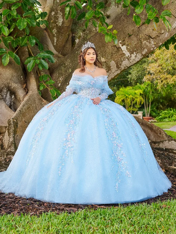 Long Sleeve Quinceanera Dress by LizLuo Fiesta 56508 empire Waist empire