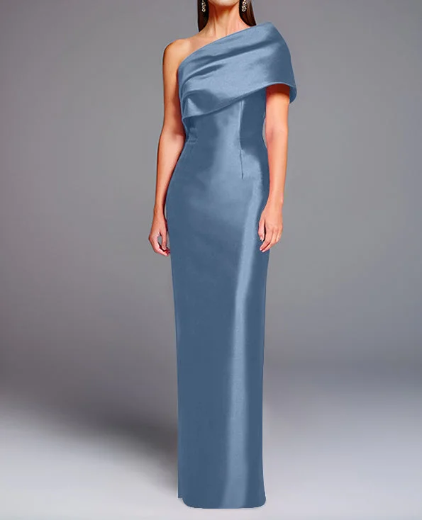 Sheath/Column One-Shoulder Sleeveless Floor-Length Mother of the Bride Dresses with Bowknot Tunics Versatile functional