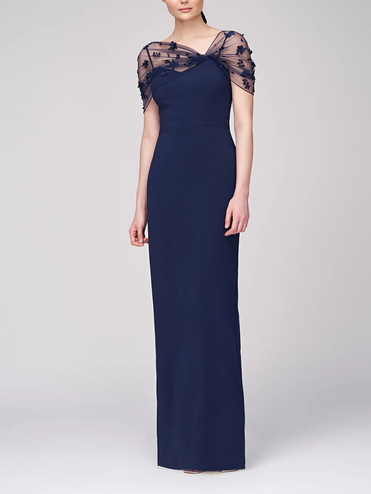 Sheath/Column Spaghetti Straps Sleeveless Floor-Length Mother of the Bride Dress with Watteau Train Tunics Formal black