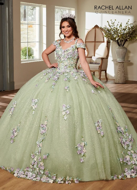 Cold Shoulder Quinceanera Dress by Rachel Allan RQ1125 Turtleneck Warm Winter