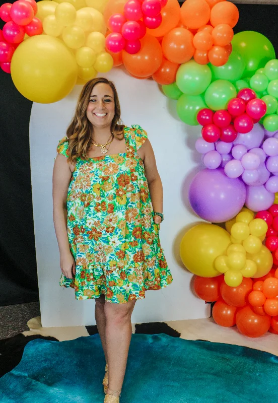 Never Ending Bloom Green Floral Dress Tunics Recommended stylist