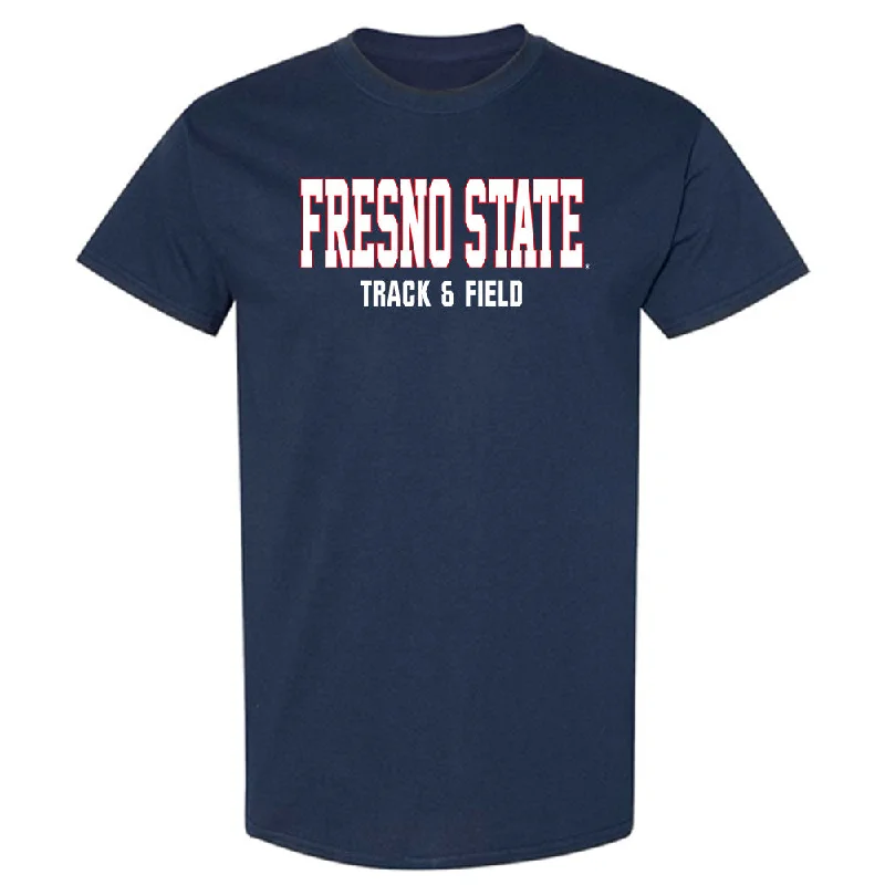 Fresno State - NCAA Women's Track & Field : Anne Remlinger - Generic Shersey T-Shirt-- Front Pockets Side Pockets Patch Pockets