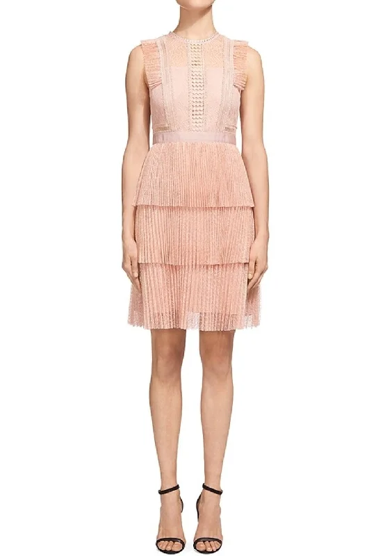 Blush Anouk Frill Pleated Lace Dress Casual Short Summer