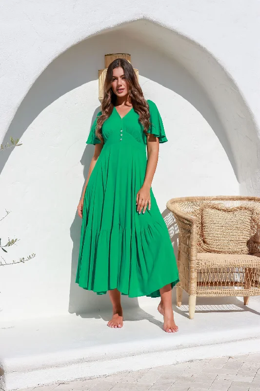 Neve Dress Green Tunics Satin smooth