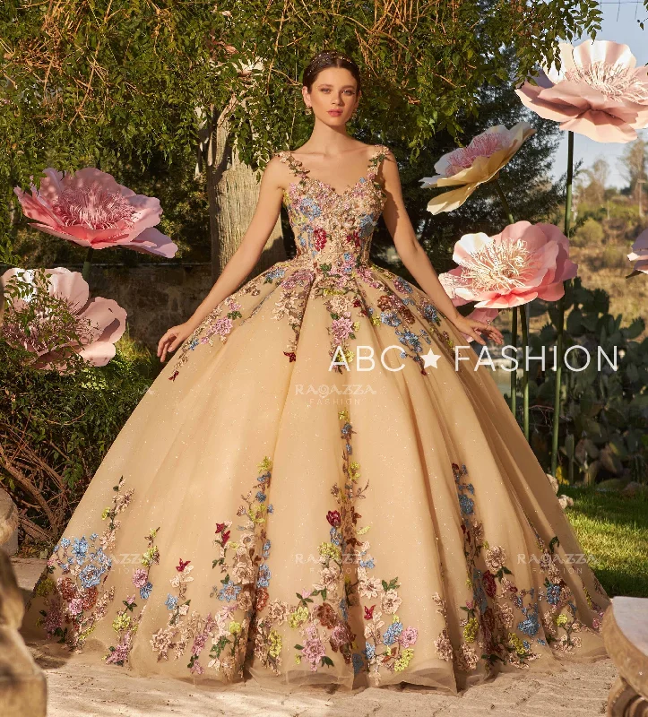 Floral Embroidered Quinceanera Dress by Ragazza EV37-637 Tunics Fashionable trendy