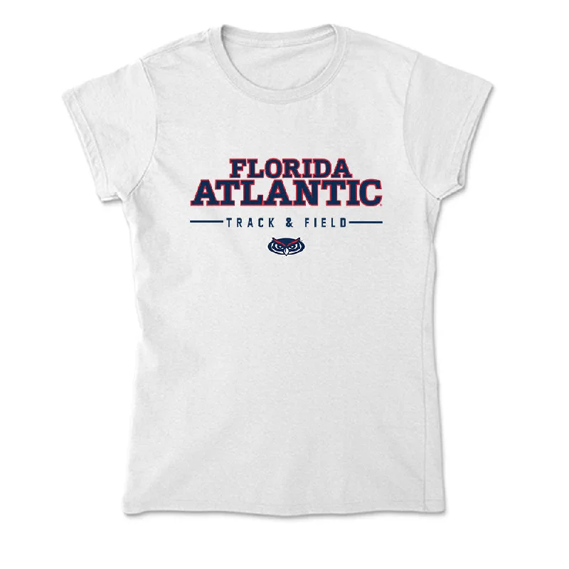 FAU - NCAA Women's Track & Field : Laura Kuhn - Soft Style Women’s T-Shirt-- Houndstooth Herringbone Solid