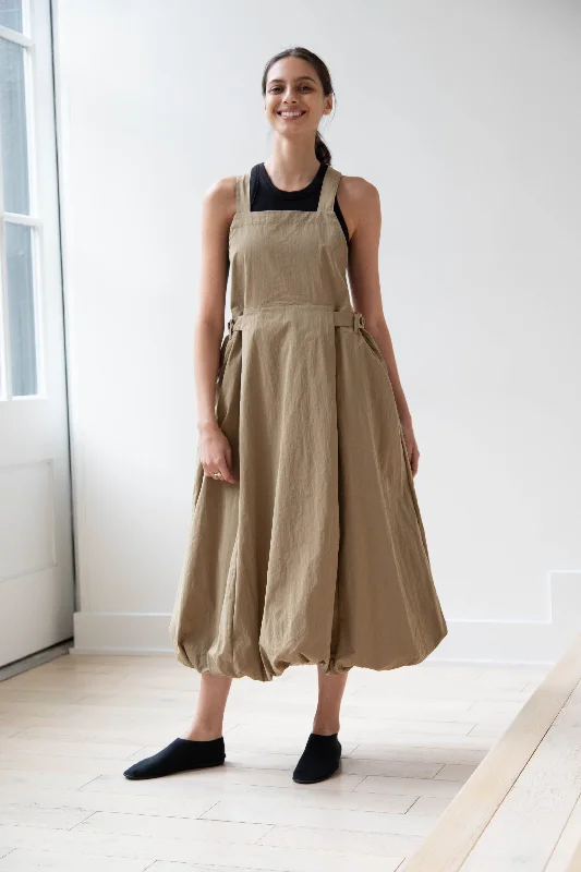 Laboratory | Balloon Salopette Dress in Beige Tunics Practical easy-care