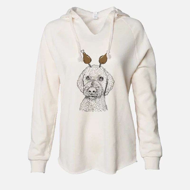 Thanksgiving Lucy Boo the Goldendoodle - Cali Wave Hooded Sweatshirt Hoodie with Hem Embroidery Detailed Premium