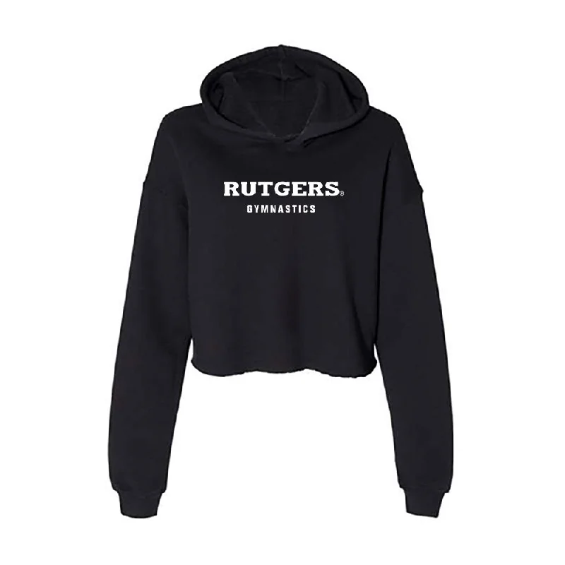 Rutgers - NCAA Women's Gymnastics : Gabrielle Dildy - Women's Crop Fleece Hoodie Hoodie with Earth Tones Natural Calm