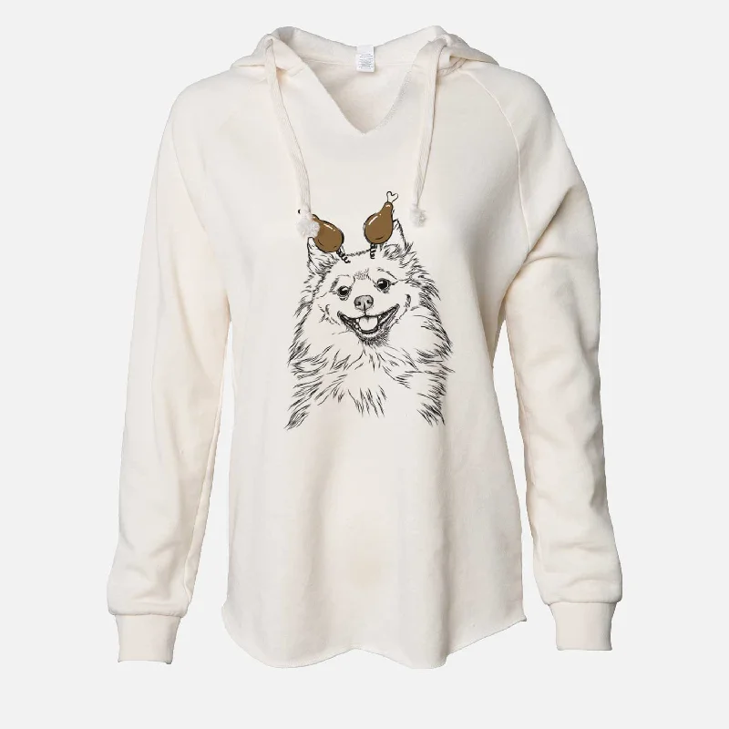 Thanksgiving Fibi the Spitz - Cali Wave Hooded Sweatshirt Zip Hoodie Drawstring Kangaroo Pocket