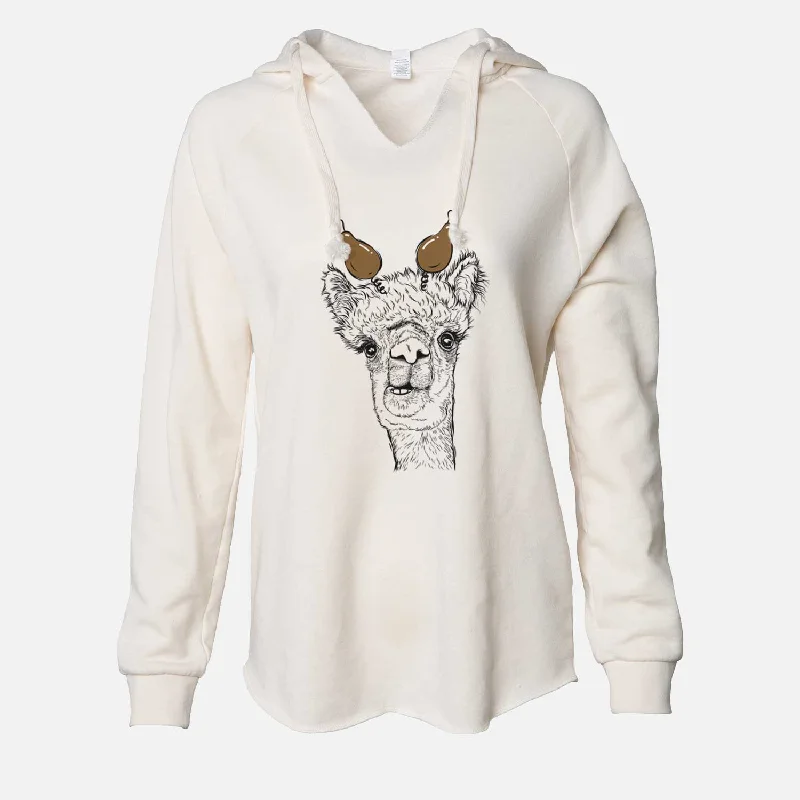 Thanksgiving Henry the Alpaca - Cali Wave Hooded Sweatshirt Hoodie with Illustration Artistic Creative