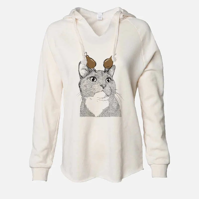 Thanksgiving Gizmo the Grey Cat - Cali Wave Hooded Sweatshirt Zip Hoodie Drawstring Kangaroo Pocket