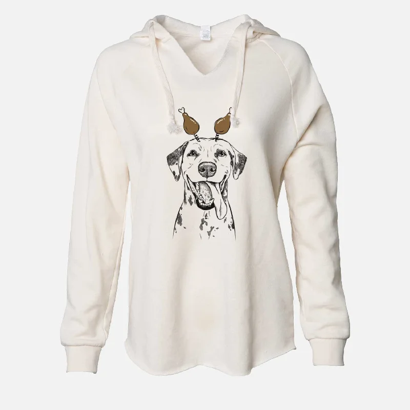 Thanksgiving Hydro the Dalmatian - Cali Wave Hooded Sweatshirt Hoodie with Velcro Closure Adjustable Secure