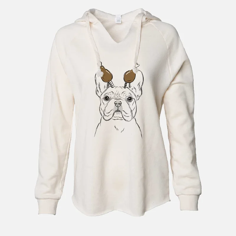 Thanksgiving Franco the French Bulldog - Cali Wave Hooded Sweatshirt Hoodie with Exposed Zipper Edgy Industrial