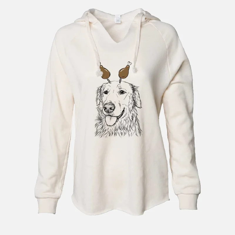 Thanksgiving Hopper the Golden Retriever - Cali Wave Hooded Sweatshirt Hoodie with Hem Contrast Bold Stylish