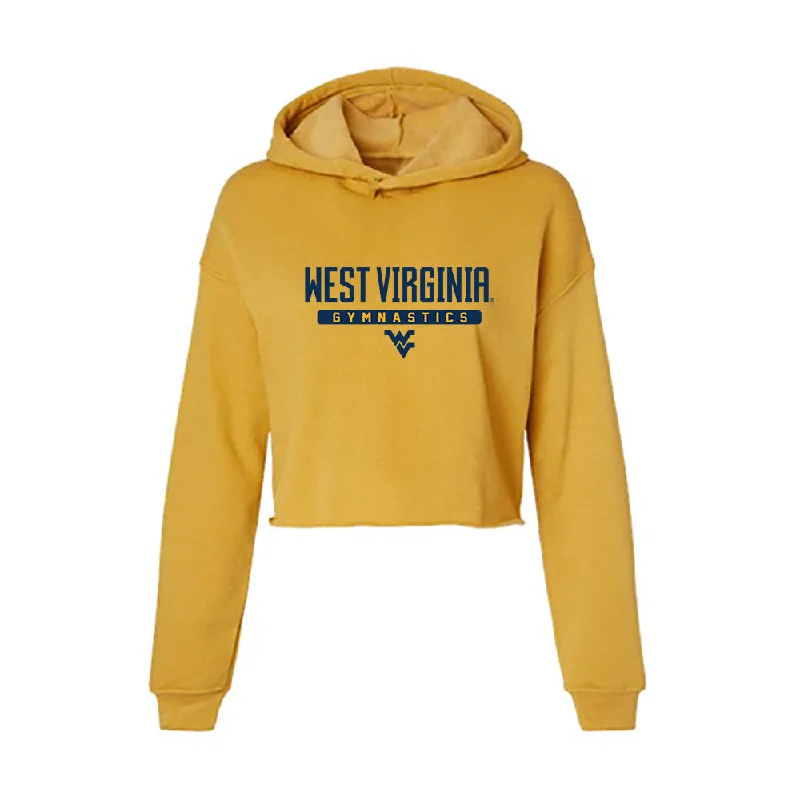 West Virginia - NCAA Women's Gymnastics : Heidi Hartje - Women's Crop Fleece Hoodie Hoodie with High-Low Hem Asymmetrical Trendy