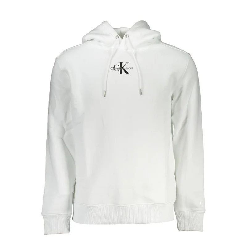 Chic White Embroidered Hoodie With Eco-conscious Touch Hoodie with Oversized Fit Loose Comfortable