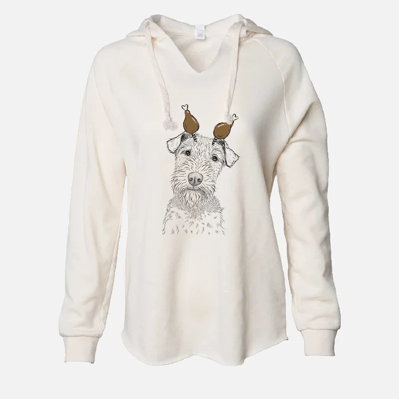 Thanksgiving Kiara the Welsh Terrier - Cali Wave Hooded Sweatshirt Hoodie with Hem Applique Textured Unique