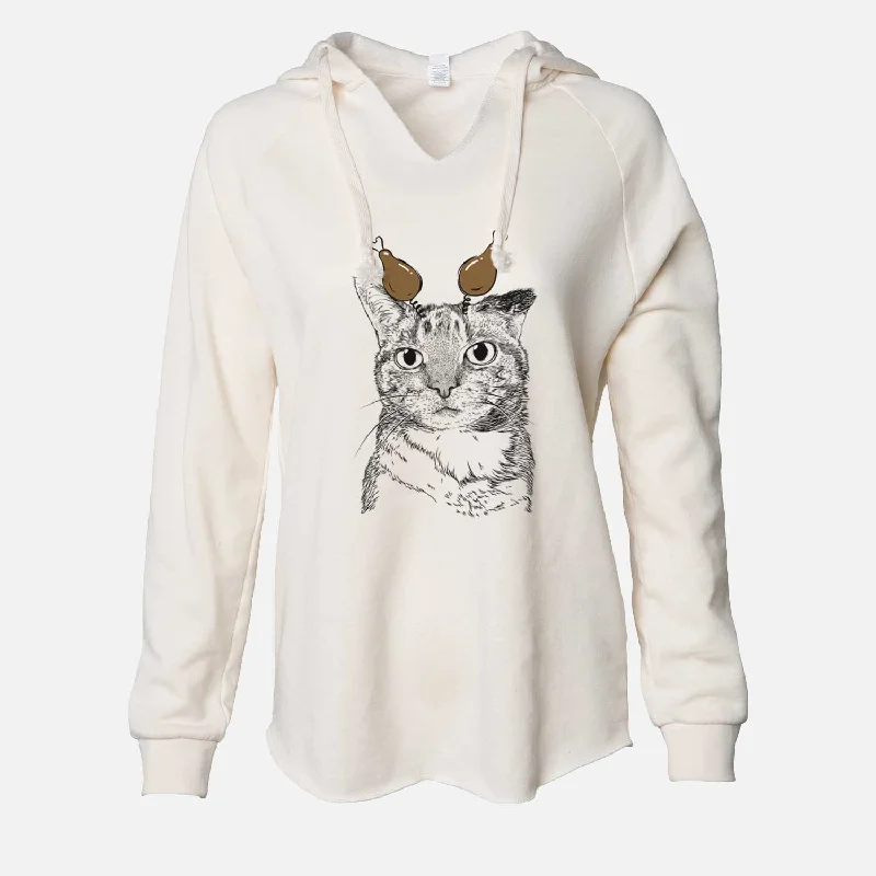 Thanksgiving Eleanor the Domestic Shorthair Cat - Cali Wave Hooded Sweatshirt Hoodie with Thumb Holes Functional Cozy