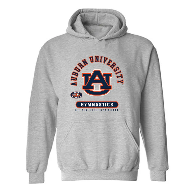 Auburn - NCAA Women's Gymnastics : Olivia Hollingsworth - Classic Fashion Shersey Hooded Sweatshirt Hoodie with Longline Fit Extended Stylish