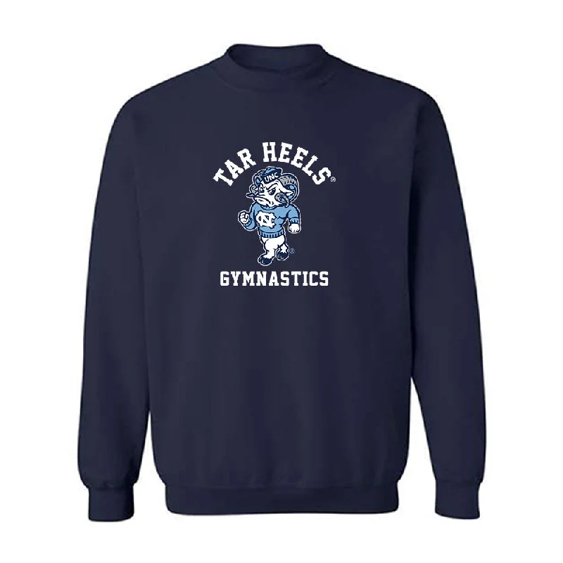 UNC - NCAA Women's Gymnastics : Jordan Valahovic - Classic Shersey Crewneck Sweatshirt Hoodie with Hem Fringe Bohemian Relaxed