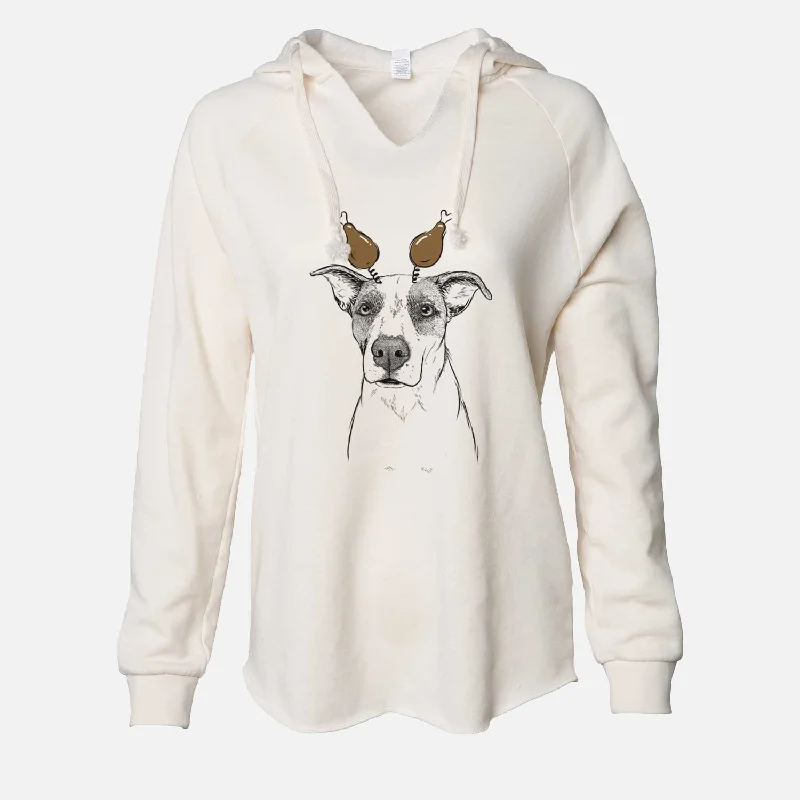 Thanksgiving Lily the Mixed Breed - Cali Wave Hooded Sweatshirt Hoodie with Lace Feminine Delicate