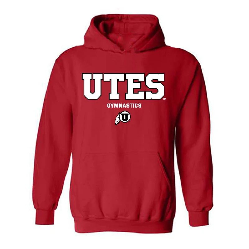 Utah - NCAA Women's Gymnastics : Jaylene Gilstrap - Classic Shersey Hooded Sweatshirt Hoodie with Turtle Neck Cozy Winter