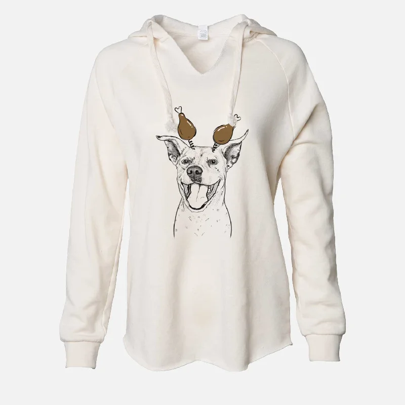 Thanksgiving Maddie the Dalmatian Pitbull Mix - Cali Wave Hooded Sweatshirt Hoodie with Slit Hem Functional Movement