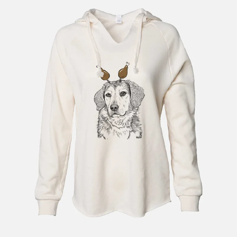 Thanksgiving Gunner the Beagle Mix - Cali Wave Hooded Sweatshirt Hoodie with Snap Buttons Easy Quick