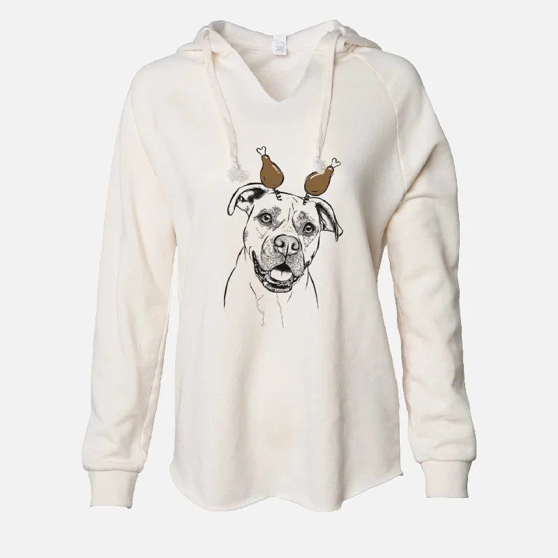 Thanksgiving Frankie Tankie the Boxer Mix - Cali Wave Hooded Sweatshirt Hoodie with Zipper Placket Modern Functional