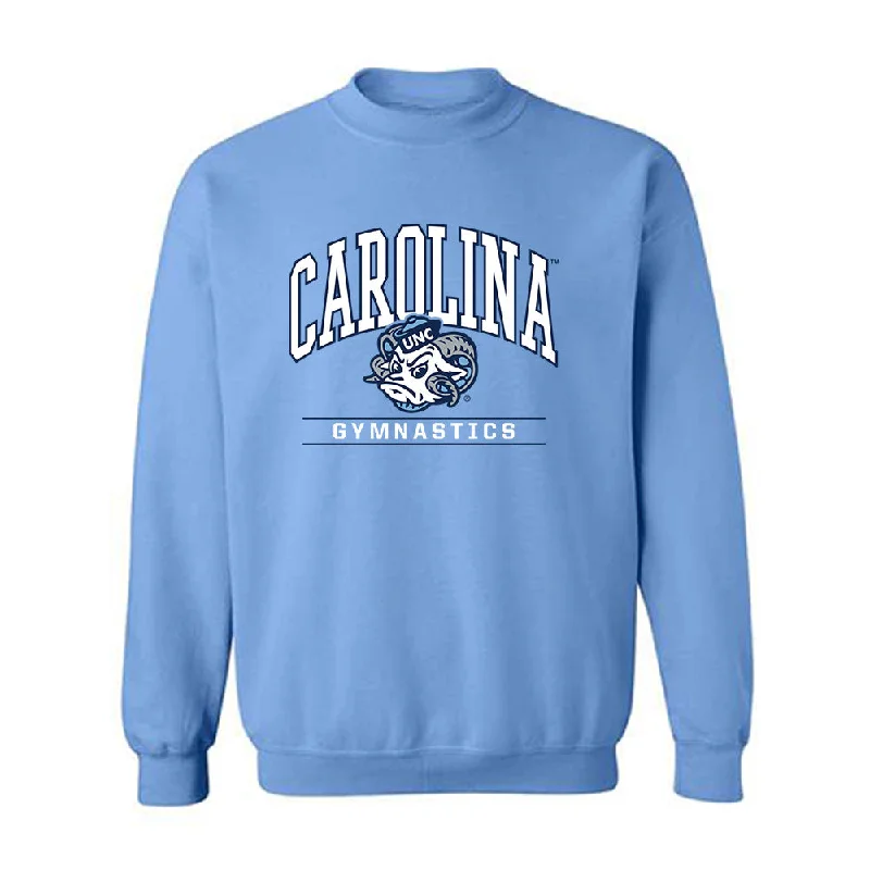 UNC - NCAA Women's Gymnastics : Jordan Valahovic - Classic Shersey Crewneck Sweatshirt Hoodie with Hem Raw Edge Edgy Unfinished