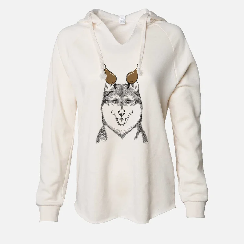 Thanksgiving Koda the Siberian Husky - Cali Wave Hooded Sweatshirt Hoodie with Front Slit Layering Stylish