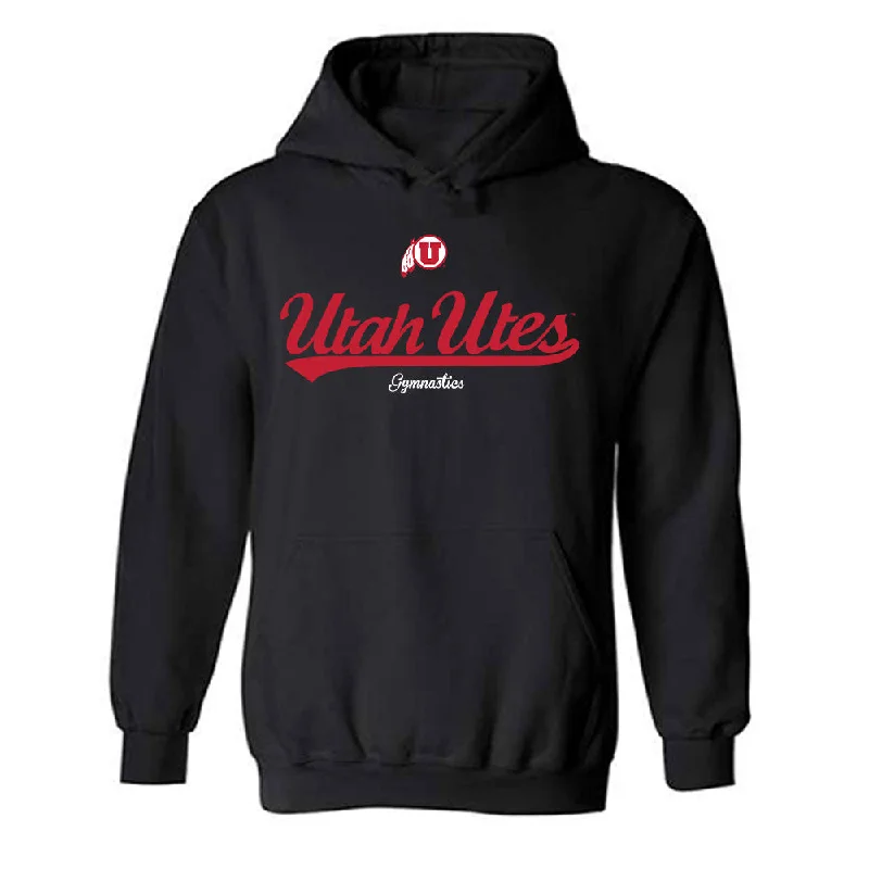 Utah - NCAA Women's Gymnastics : Jaylene Gilstrap - Classic Shersey Hooded Sweatshirt Hoodie with Raglan Sleeves Sporty Comfortable