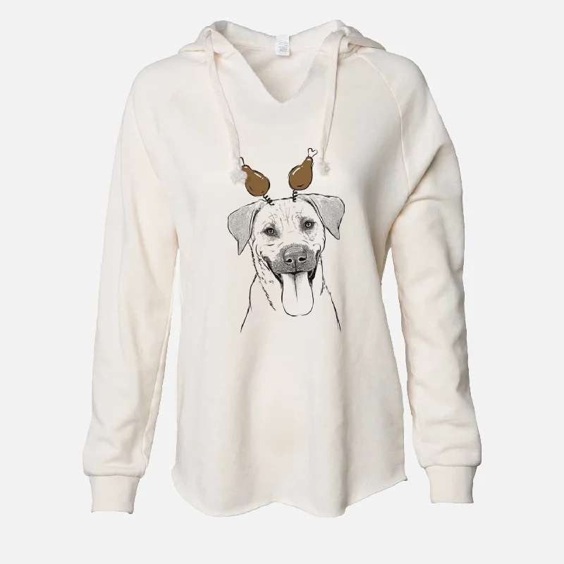 Thanksgiving Koda the Black Mouth Cur - Cali Wave Hooded Sweatshirt Hoodie with Side Slits Relaxed Casual