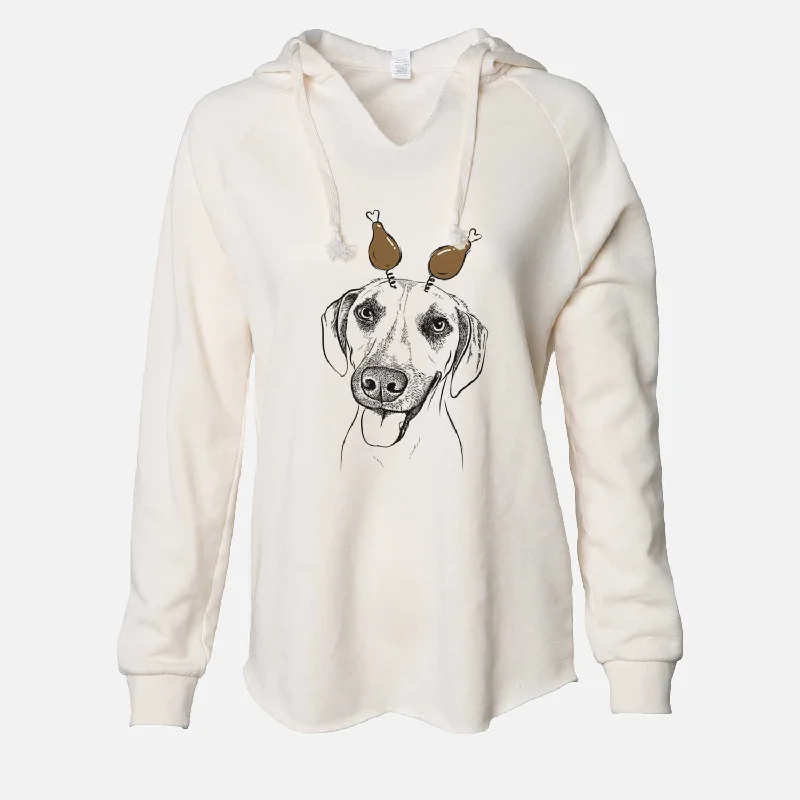 Thanksgiving Malia the American Foxhound Mix - Cali Wave Hooded Sweatshirt Hoodie with Puffed Sleeves Voluminous Trendy