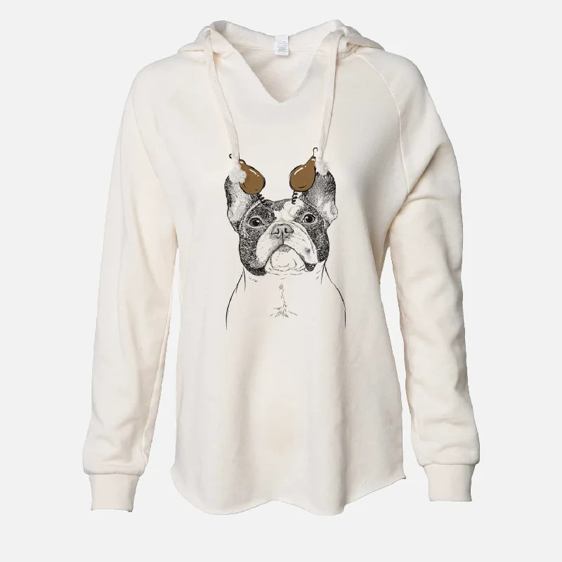 Thanksgiving Ella the French Bulldog - Cali Wave Hooded Sweatshirt Hoodie with Patch Decorative Personalized