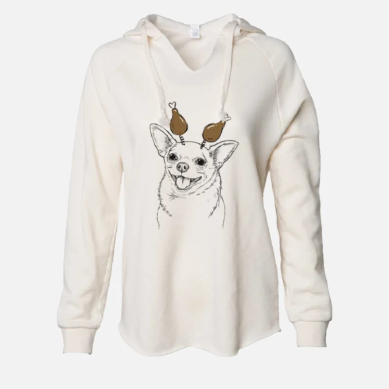 Thanksgiving Maddison Pearl the Chihuahua - Cali Wave Hooded Sweatshirt Hoodie with High-Low Hem Asymmetrical Trendy