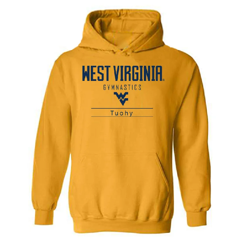 West Virginia - NCAA Women's Gymnastics : Taylor Tuohy - Classic Shersey Hooded Sweatshirt Hoodie Crop Top Short Trendy