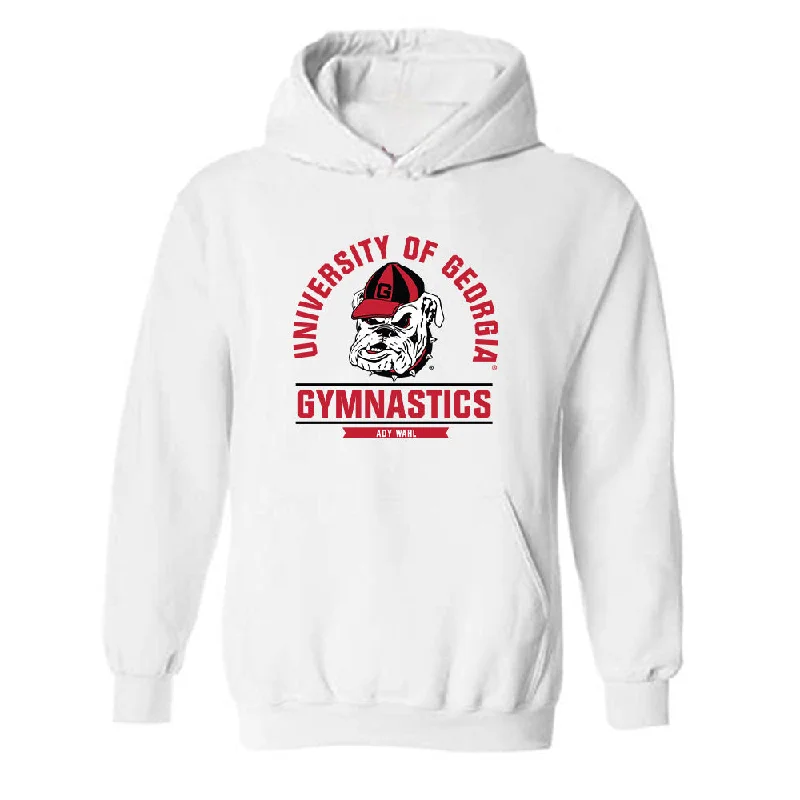 Georgia - NCAA Women's Gymnastics : Ady Wahl - Classic Fashion Shersey Hooded Sweatshirt Hoodie with Hem Raw Edge Edgy Unfinished