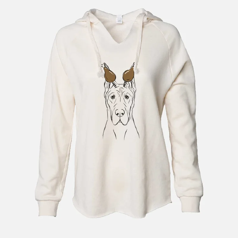 Thanksgiving Jude the Great Dane - Cali Wave Hooded Sweatshirt Hoodie with Gradient Ombre Colorful