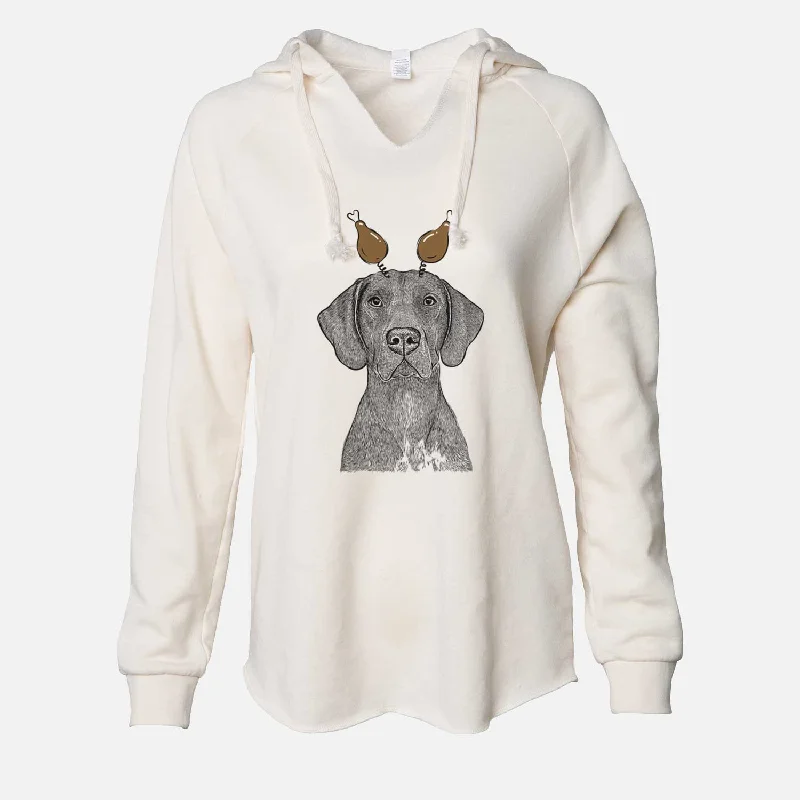 Thanksgiving Lucifer the German Shorthaired Pointer - Cali Wave Hooded Sweatshirt Hoodie with Hem Applique Textured Unique