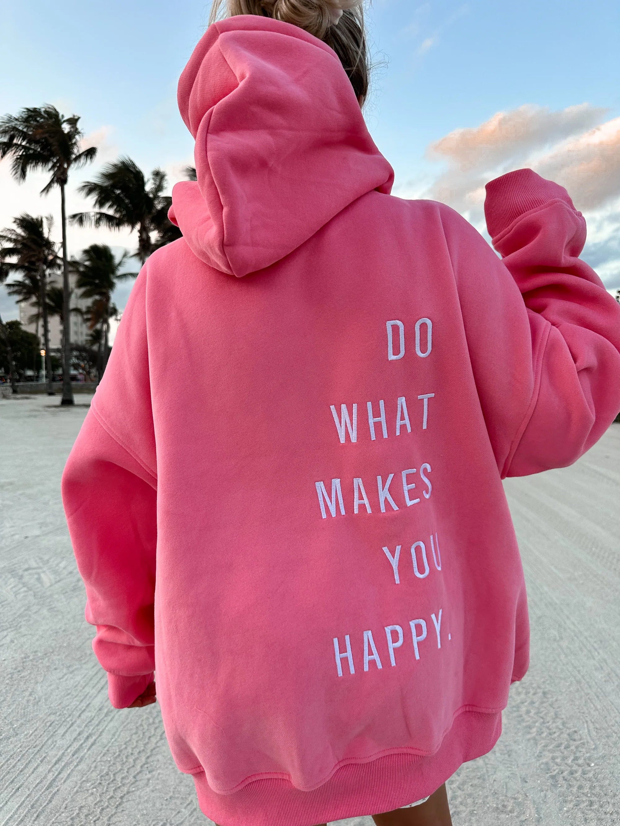 Do What Makes You Happy Hoodie Hoodie with Elastic Cuffs Stretchable Comfortable