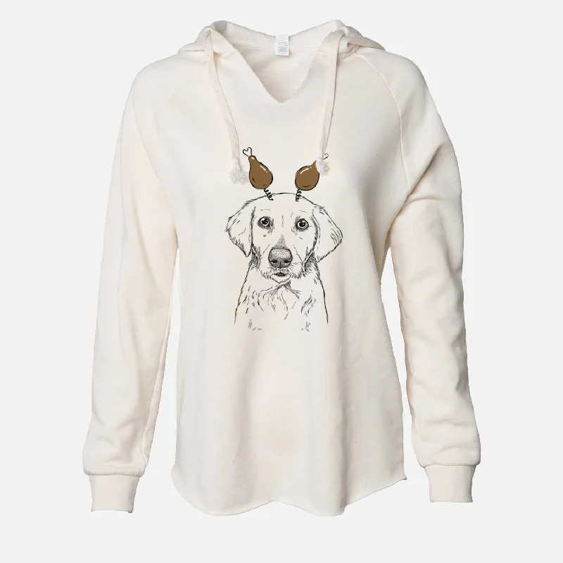 Thanksgiving Marley Sue the Labradoodle - Cali Wave Hooded Sweatshirt Hoodie with Pastel Soft Subtle