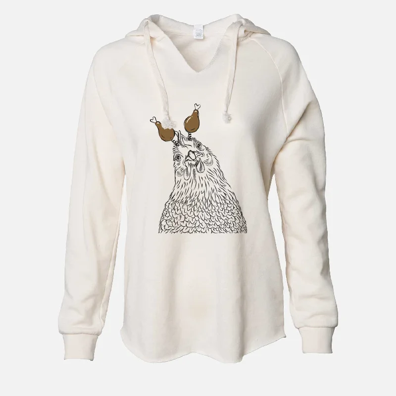 Thanksgiving Henrietta the Chicken - Cali Wave Hooded Sweatshirt Hoodie with Applique Textured Unique