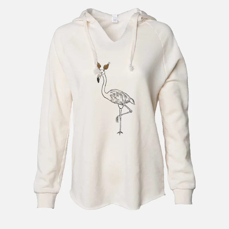 Thanksgiving Mango the Flamingo - Cali Wave Hooded Sweatshirt Hoodie with Set-In Sleeves Structured Classic