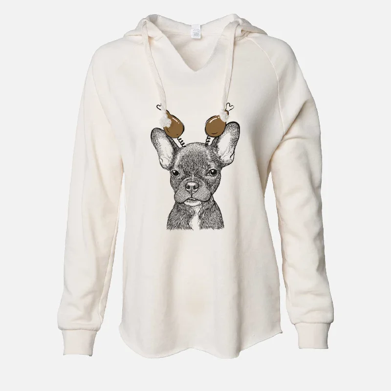 Thanksgiving Henry the French Bulldog - Cali Wave Hooded Sweatshirt Hoodie with Stripes Bold Sporty