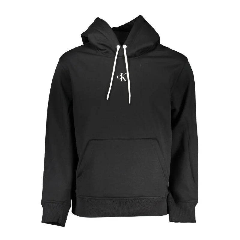 Elegant Contrast Detail Hooded Sweatshirt Hoodie with Slim Fit Tailored Modern