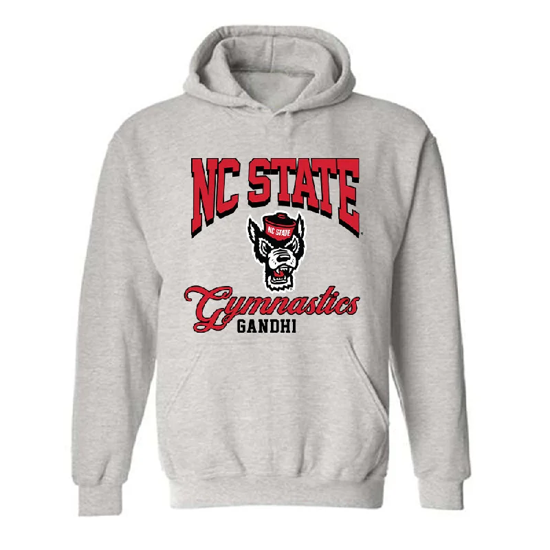 NC State - NCAA Women's Gymnastics : Raina Gandhi - Fashion Shersey Hooded Sweatshirt Hoodie with Zipper Versatile Modern