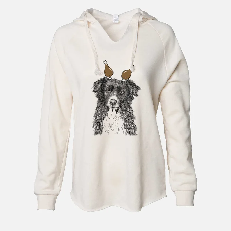 Thanksgiving Indi the Border Collie - Cali Wave Hooded Sweatshirt Hoodie with Half-Zip Sporty Casual