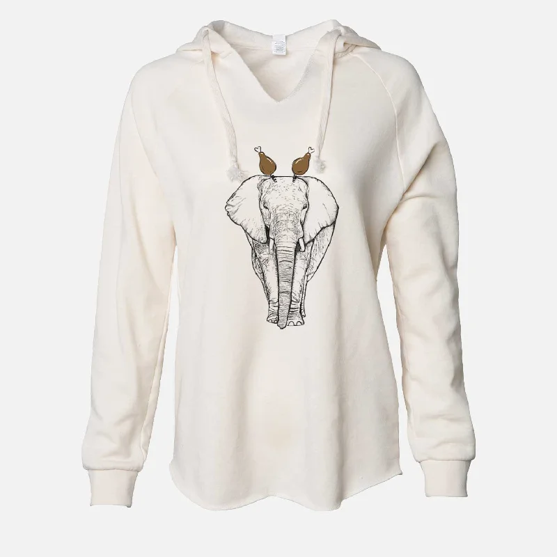 Thanksgiving Ella the Elephant - Cali Wave Hooded Sweatshirt Hoodie with Ribbed Cuffs Snug Fit Comfort